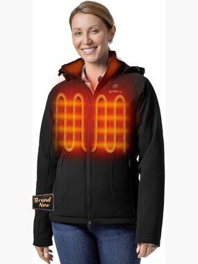 4-Zone Heated Jacket with Heated Collar, Detachable Hood, Slim Fit